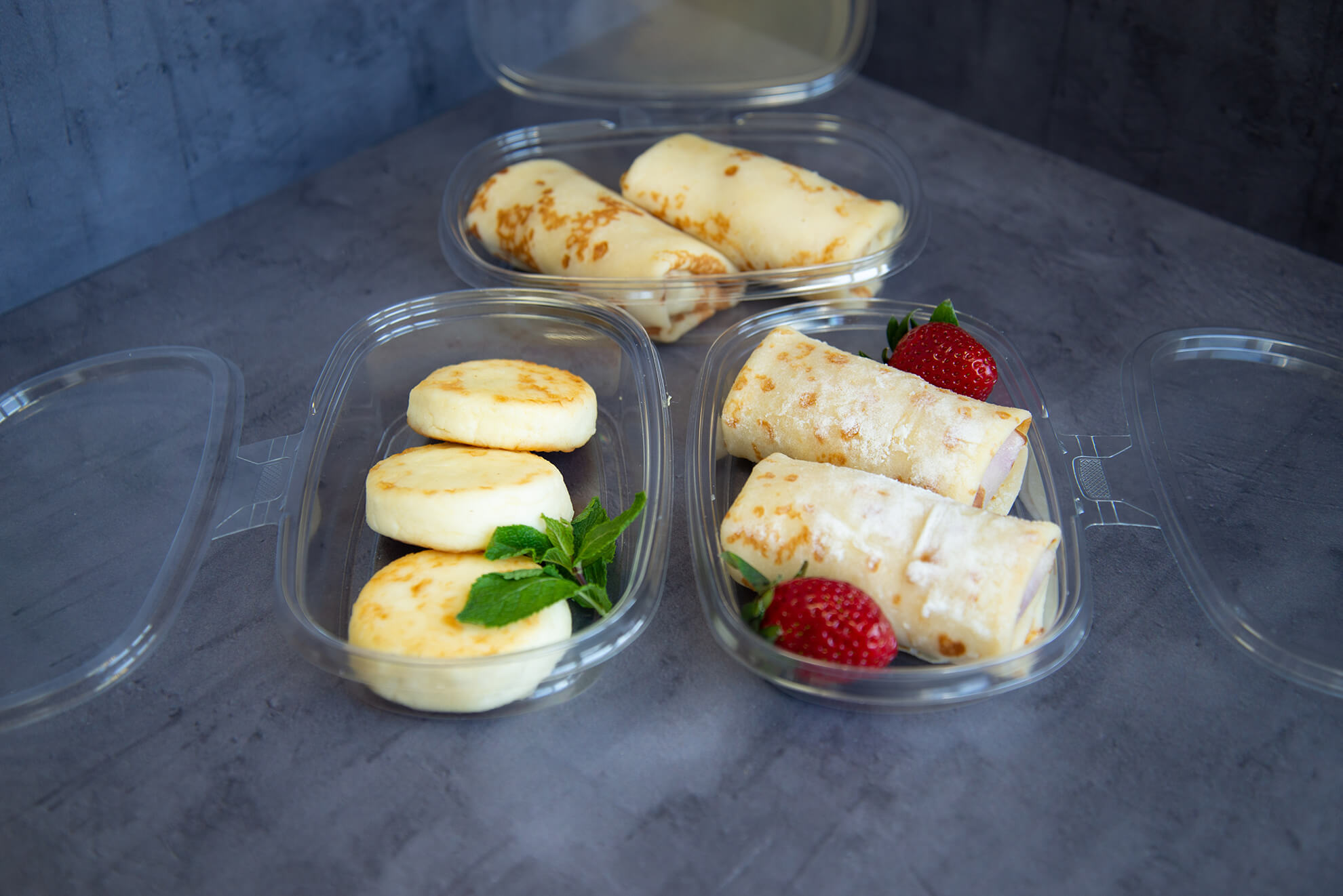 Food in three plastic containers